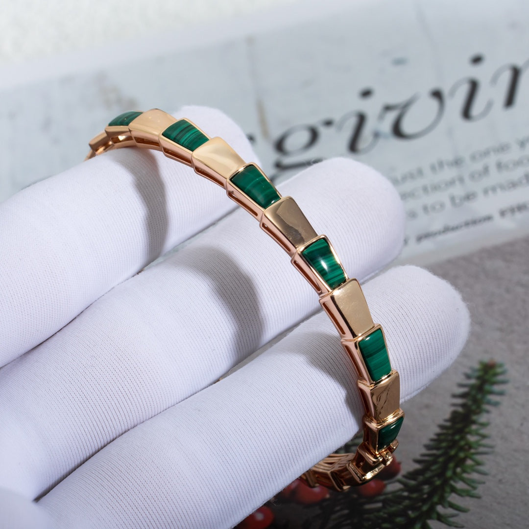 [Triumph Jewelry]SERPENTI BRACELET PINK GOLD MALACHITE