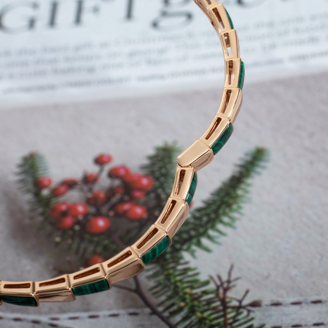 [Triumph Jewelry]SERPENTI BRACELET PINK GOLD MALACHITE
