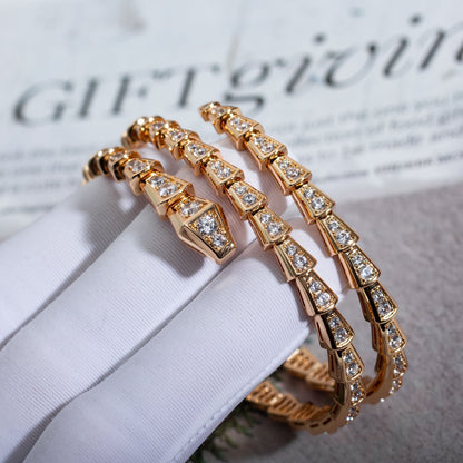 [Triumph Jewelry]SERPENTI BRACELET PINK GOLD DIAMOND DOUBLE ROW