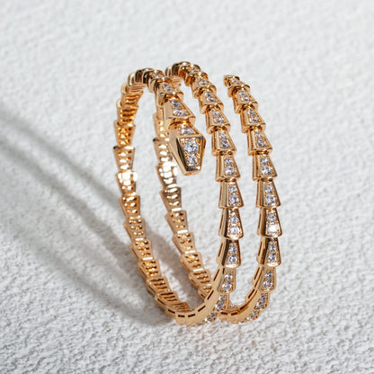 [Triumph Jewelry]SERPENTI BRACELET PINK GOLD DIAMOND DOUBLE ROW