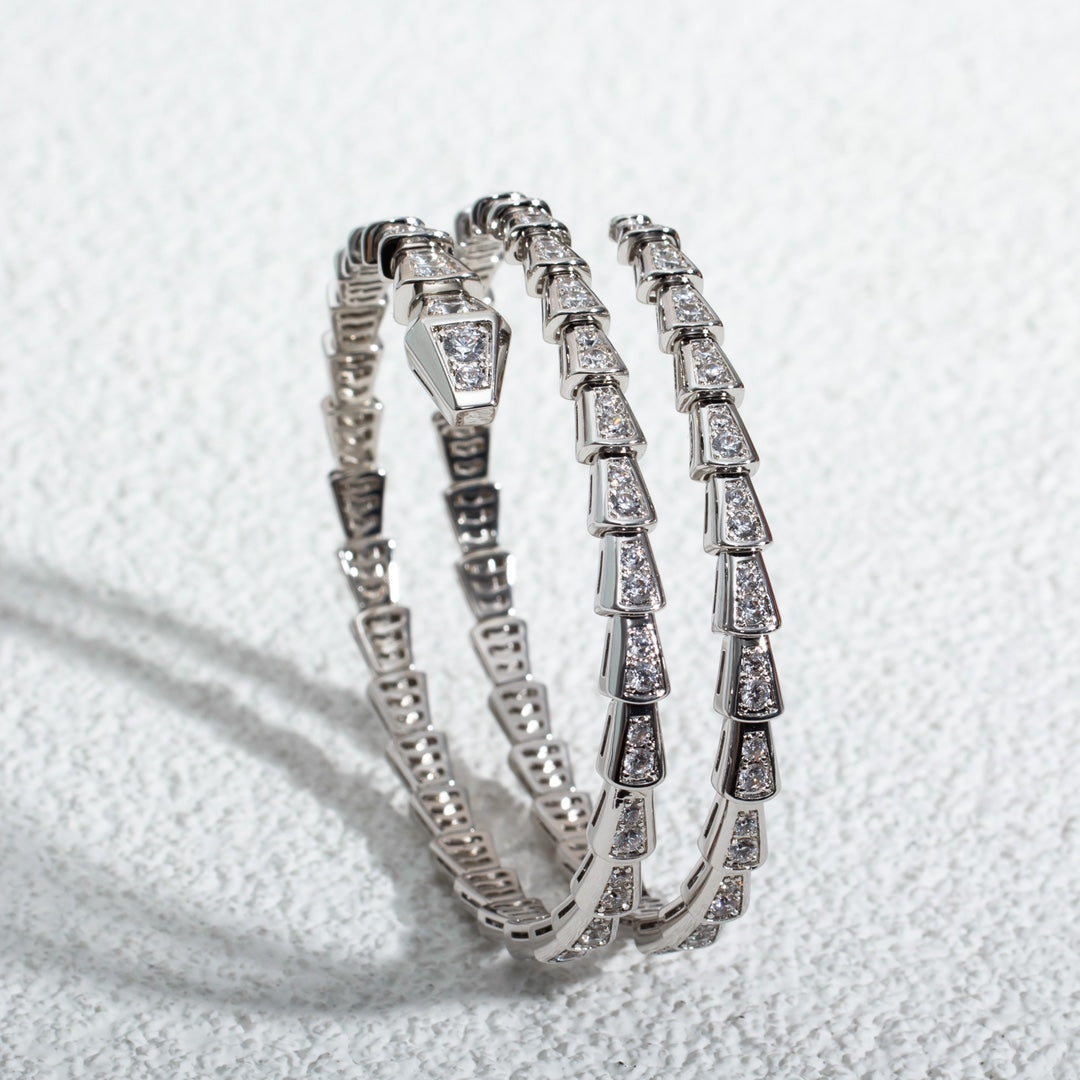 [Triumph Jewelry]SERPENTI BRACELET SILVER DIAMOND DOUBLE ROW