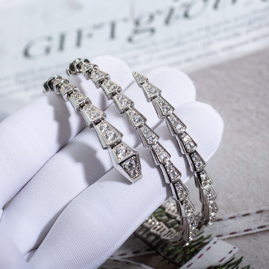 [Triumph Jewelry]SERPENTI BRACELET SILVER DIAMOND DOUBLE ROW