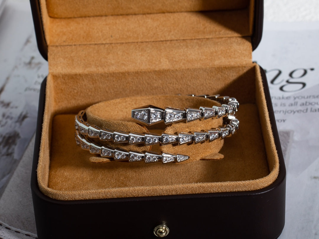 [Triumph Jewelry]SERPENTI BRACELET SILVER DIAMOND DOUBLE ROW
