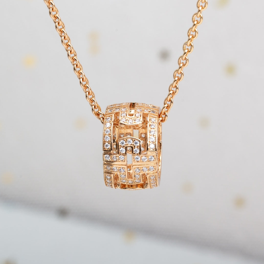 [Triumph Jewelry]PARENTESI NECKLACE PINK GOLD DIAMOND