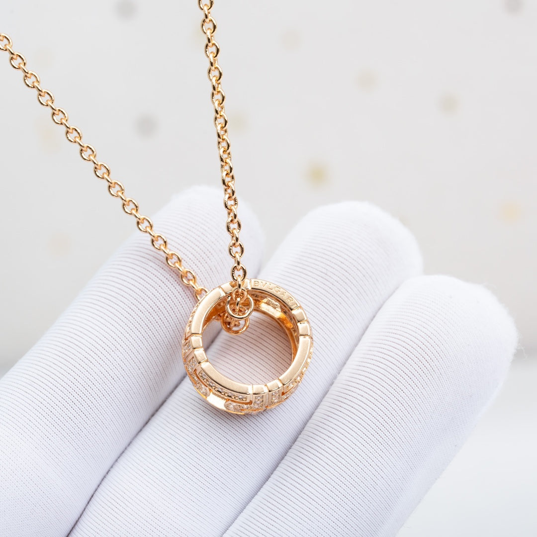 [Triumph Jewelry]PARENTESI NECKLACE PINK GOLD DIAMOND