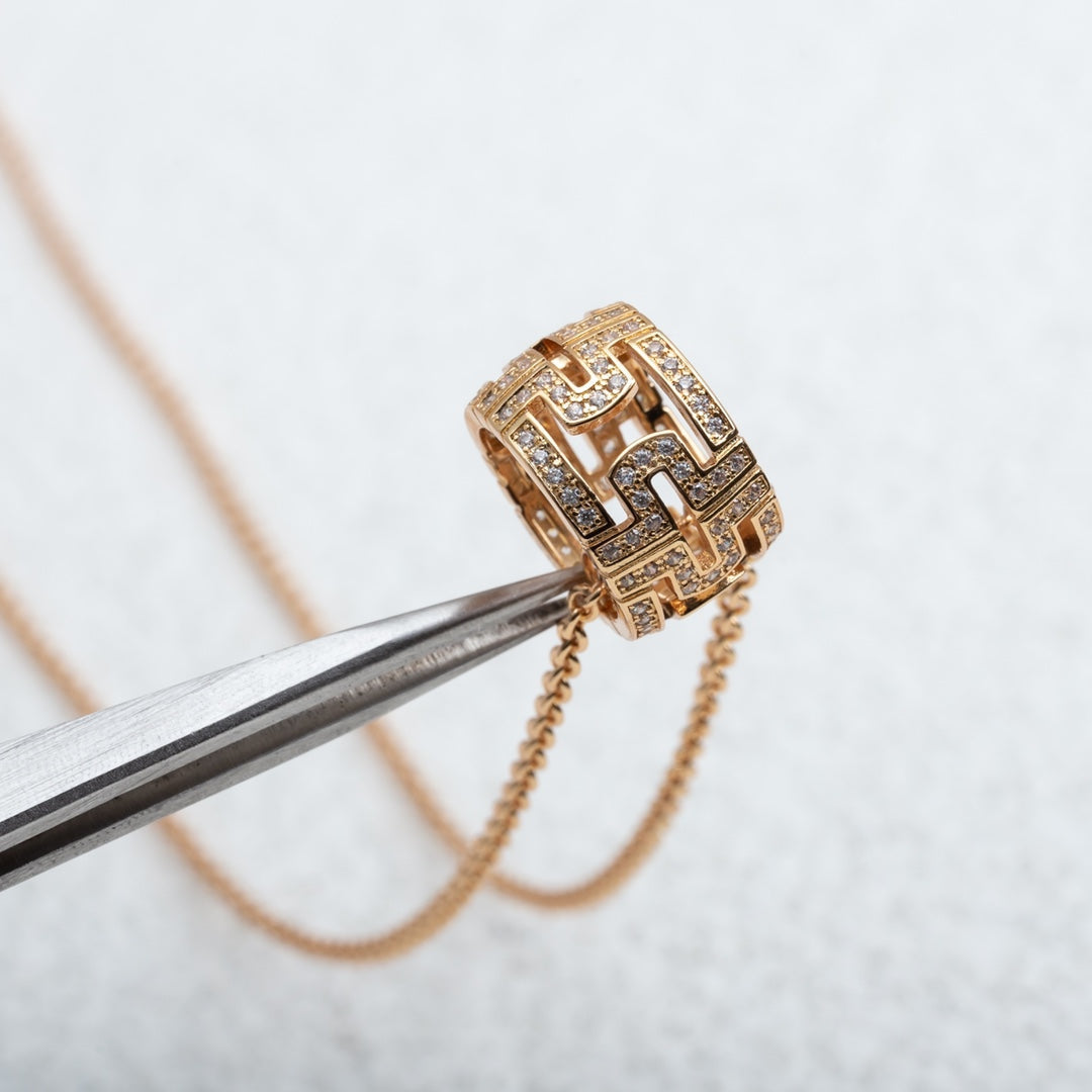 [Triumph Jewelry]PARENTESI NECKLACE PINK GOLD DIAMOND