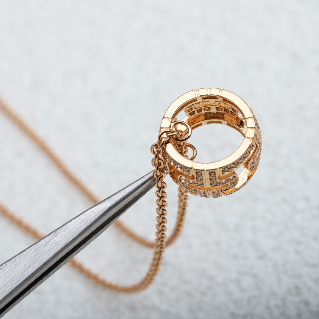 [Triumph Jewelry]PARENTESI NECKLACE PINK GOLD DIAMOND