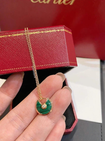 [Triumph Jewelry]AMULETTE ROSE GOLD MALACHITE NECKLACE