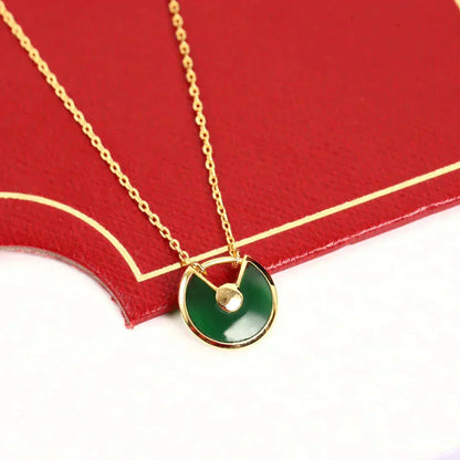 [Triumph Jewelry]AMULETTE GOLD MALACHITE NECKLACE