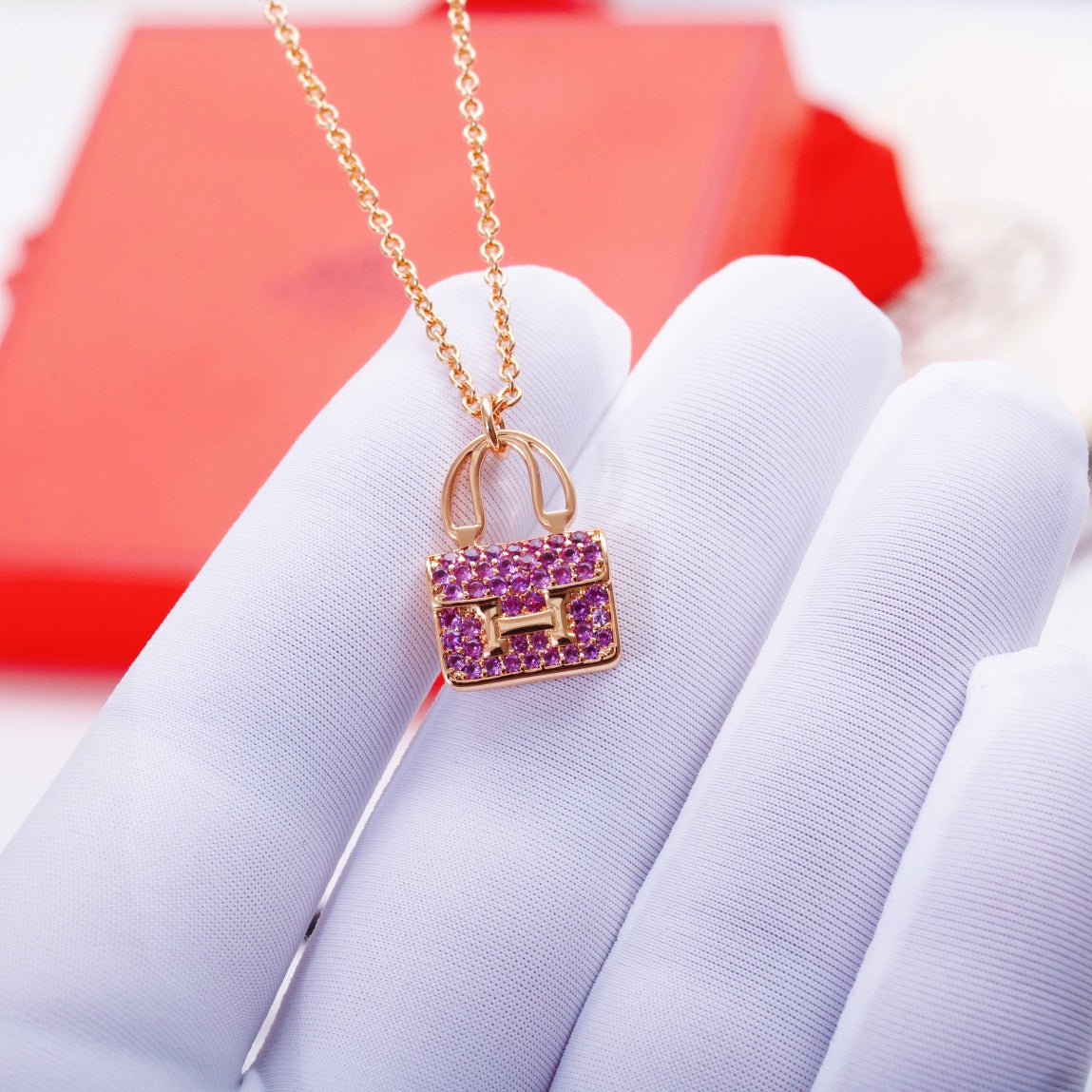 [Triumph Jewelry]CONSTANCE PEDANT PURPLE DIAMOND NECKLACE