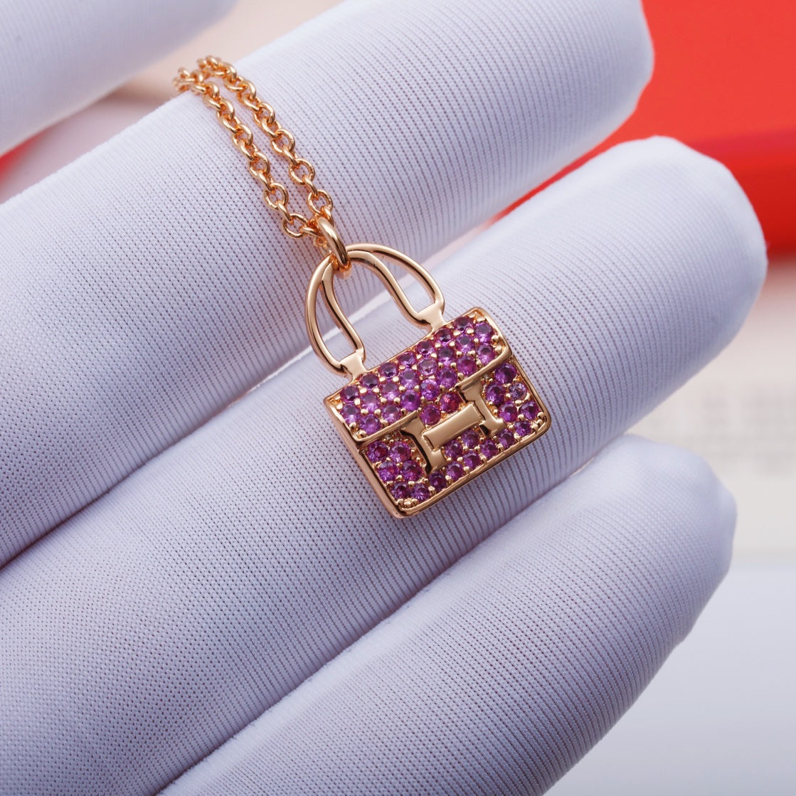 [Triumph Jewelry]CONSTANCE PEDANT PURPLE DIAMOND NECKLACE