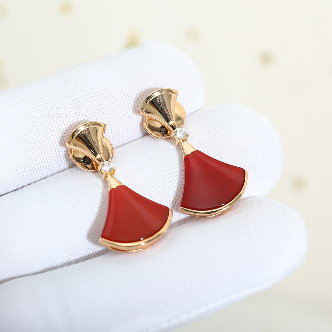 [Triumph Jewelry]DREAM Carnelian PINK GOLD EARRINGS
