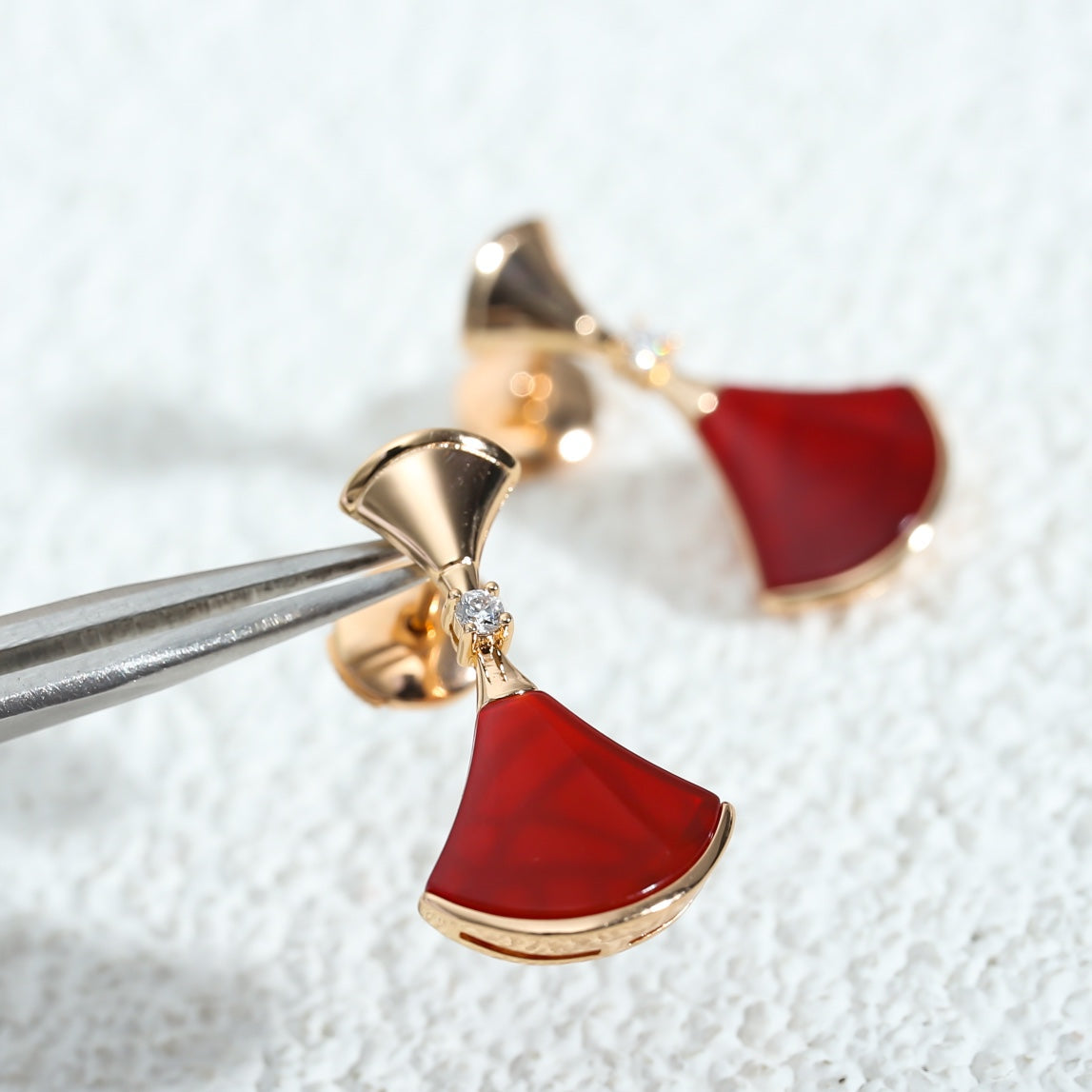 [Triumph Jewelry]DREAM Carnelian PINK GOLD EARRINGS