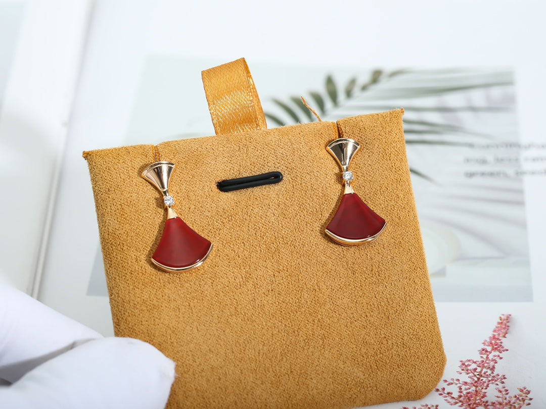 [Triumph Jewelry]DREAM Carnelian PINK GOLD EARRINGS