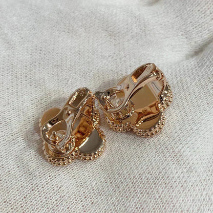 [Triumph Jewelry]CLOVER MEDIUM 1 MOTIFS CARNELIAN  DIAMOND earrings