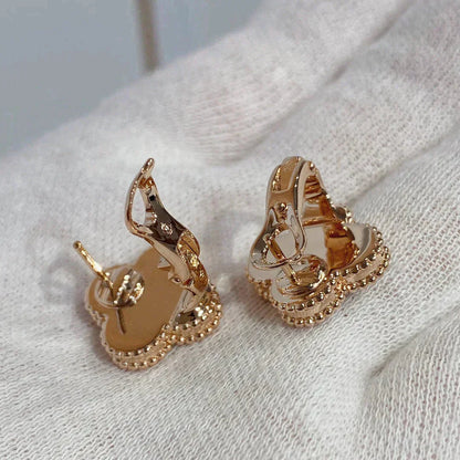 [Triumph Jewelry]CLOVER MEDIUM 1 MOTIFS CARNELIAN  DIAMOND earrings