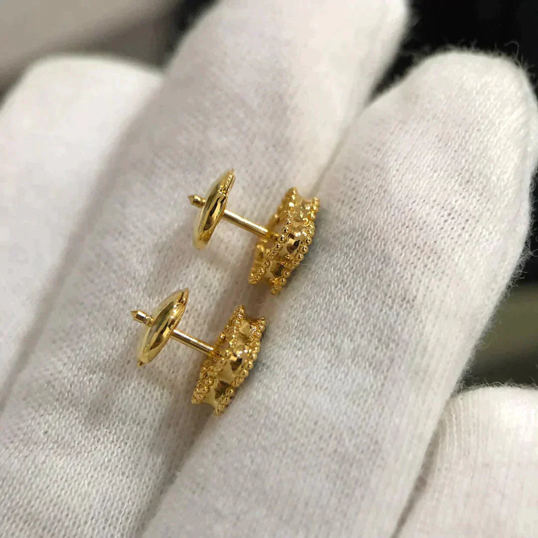 [Triumph Jewelry]CLOVER MINI 9.5MM MALACHITE  EARRINGS