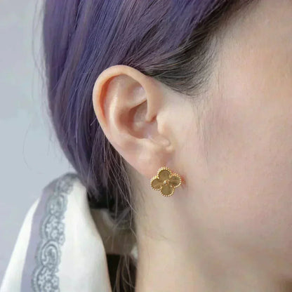 [Triumph Jewelry]CLOVER MEDIUM 1 MOTIFS LASER EARRINGS