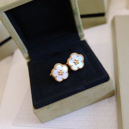 [Triumph Jewelry]LUCKY PINK GOLD WHITE MOP EARRINGS