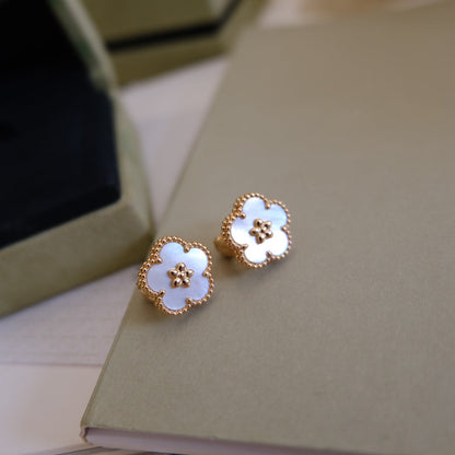 [Triumph Jewelry]LUCKY PINK GOLD WHITE MOP EARRINGS