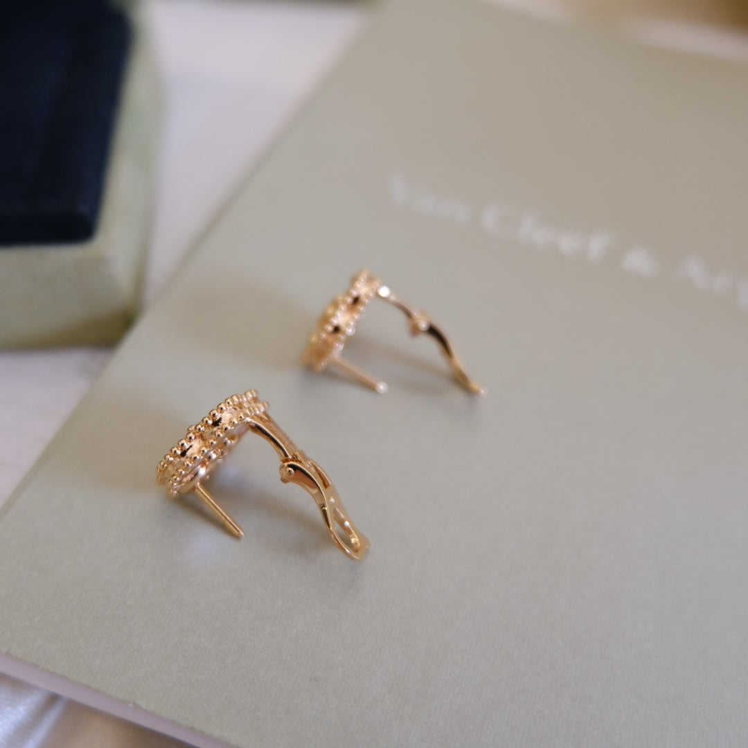 [Triumph Jewelry]LUCKY PINK GOLD WHITE MOP EARRINGS