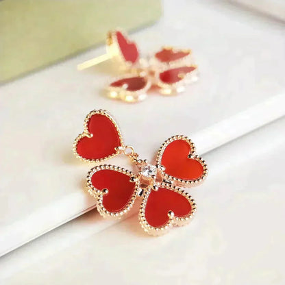 [Triumph Jewelry]SWEET CLOVER CARNELIAN EARRINGS