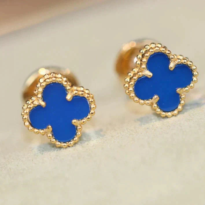 [Triumph Jewelry]CLOVER MINI 9.5MM TURQUOISE EARRINGS