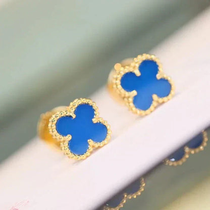 [Triumph Jewelry]CLOVER MINI 9.5MM TURQUOISE EARRINGS