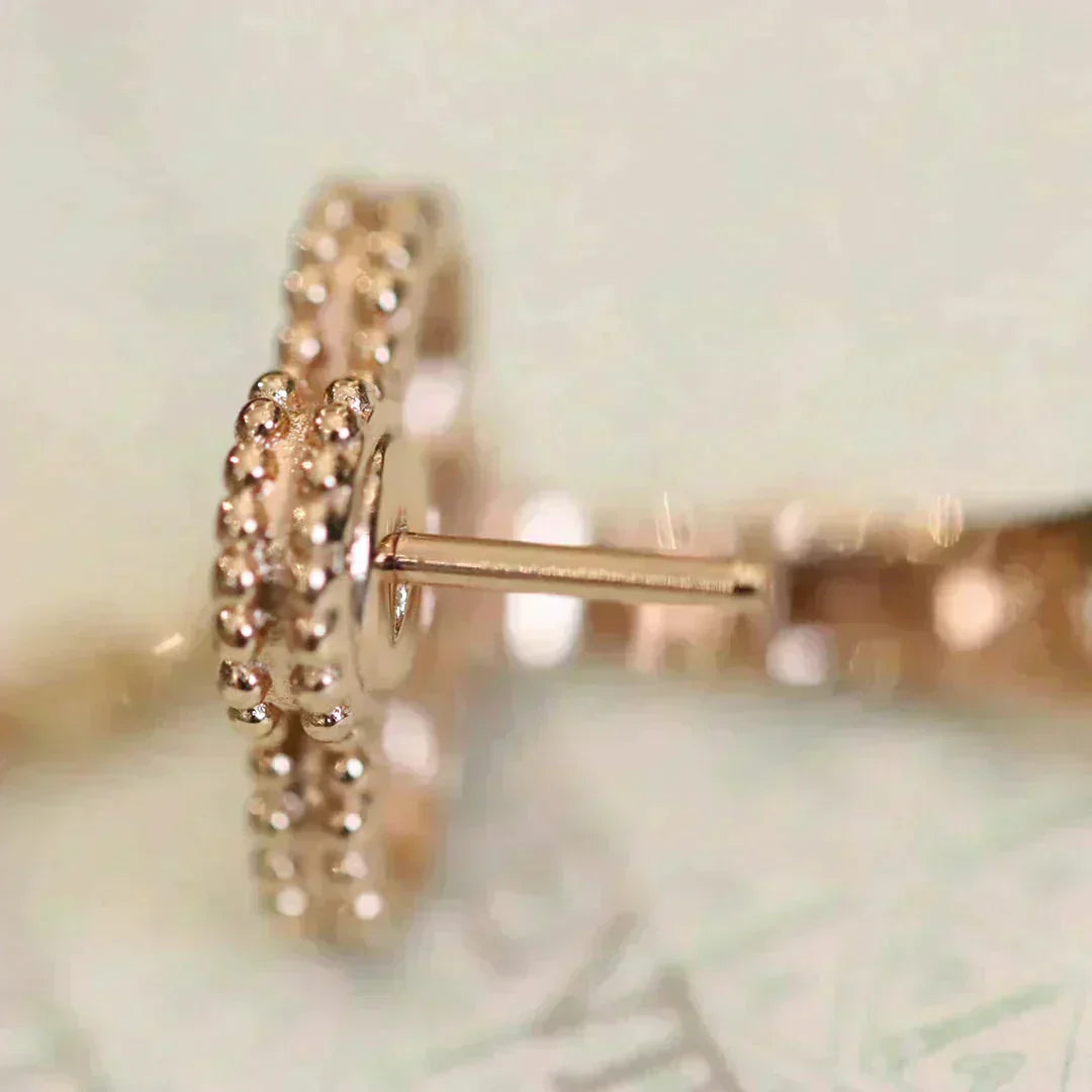[Triumph Jewelry]CLOVER MEDIUM 1 MOTIFS FUll DIAMOND EARRINGS