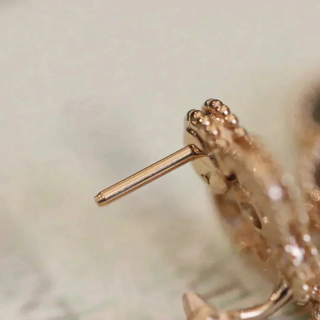[Triumph Jewelry]CLOVER MEDIUM 1 MOTIFS FUll DIAMOND EARRINGS