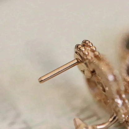 [Triumph Jewelry]CLOVER MEDIUM 1 MOTIFS FUll DIAMOND EARRINGS
