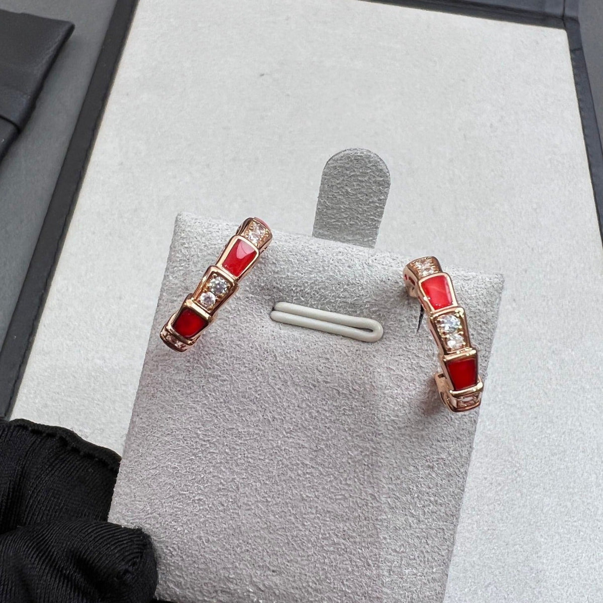 [Triumph Jewelry]SERPENTI CARNELIAN PINK GOLD EARRINGS