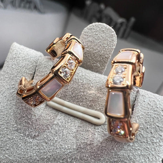 [Triumph Jewelry]SERPENTI MOP PINK GOLD EARRINGS