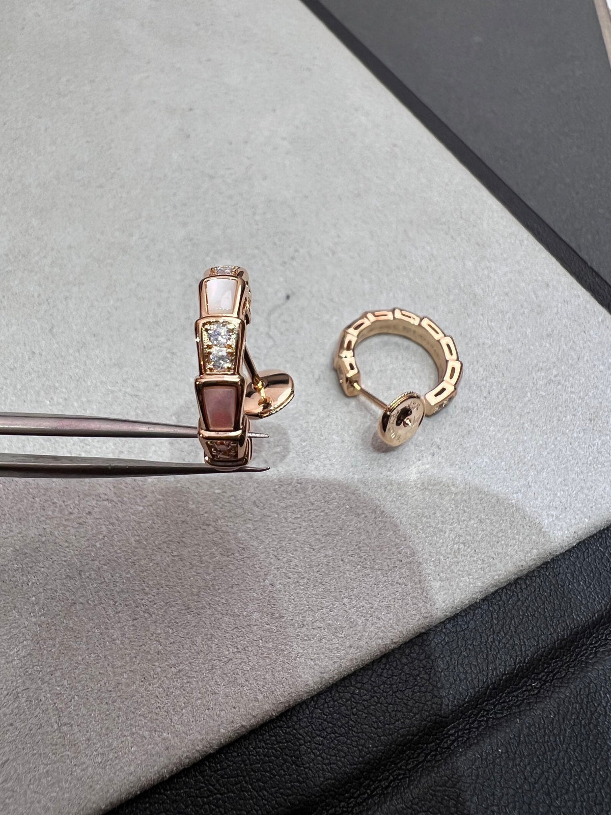 [Triumph Jewelry]SERPENTI MOP PINK GOLD EARRINGS