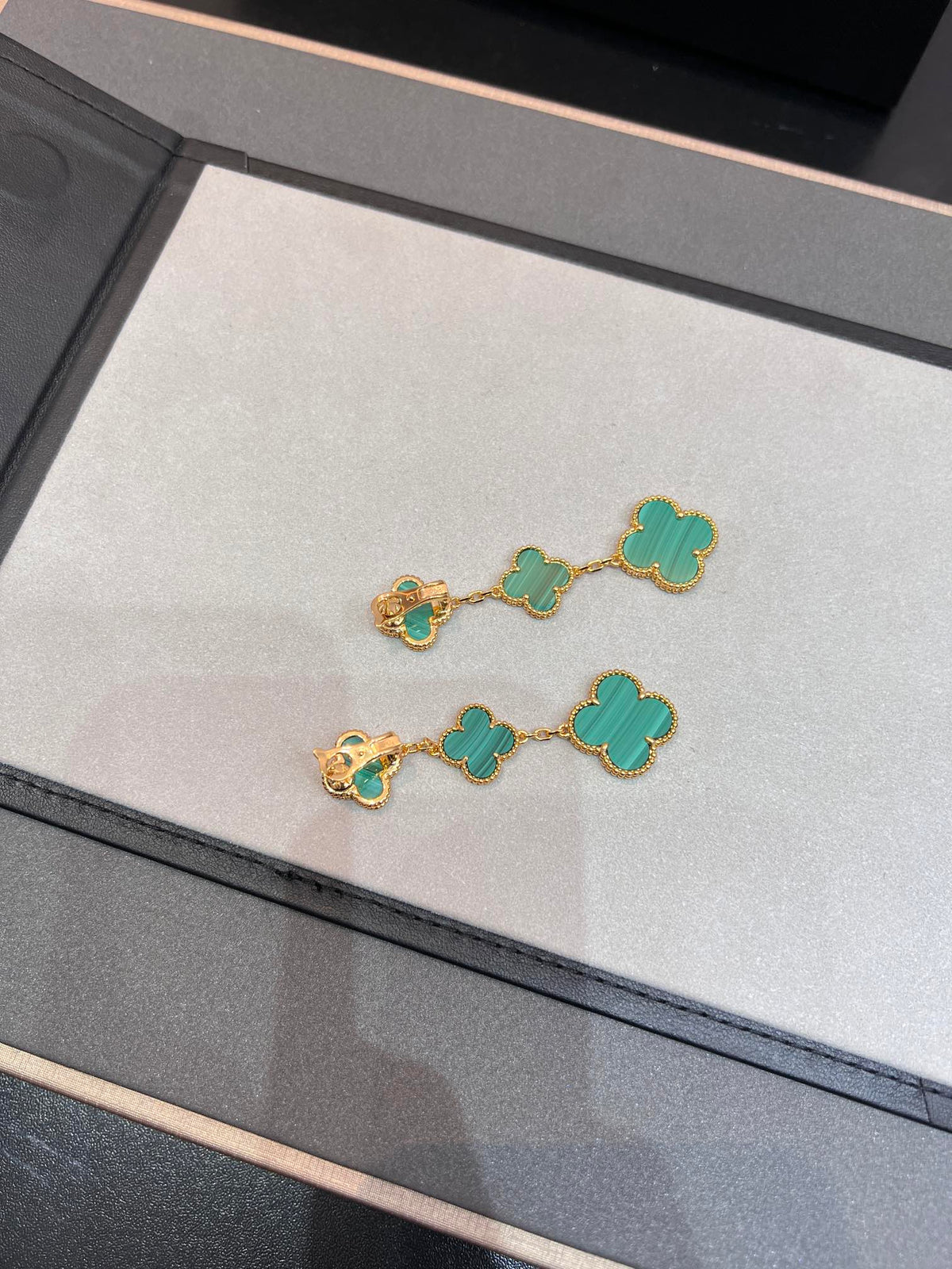 [Triumph Jewelry]CLOVER MALACHITE 3 MOTIFS GOLD