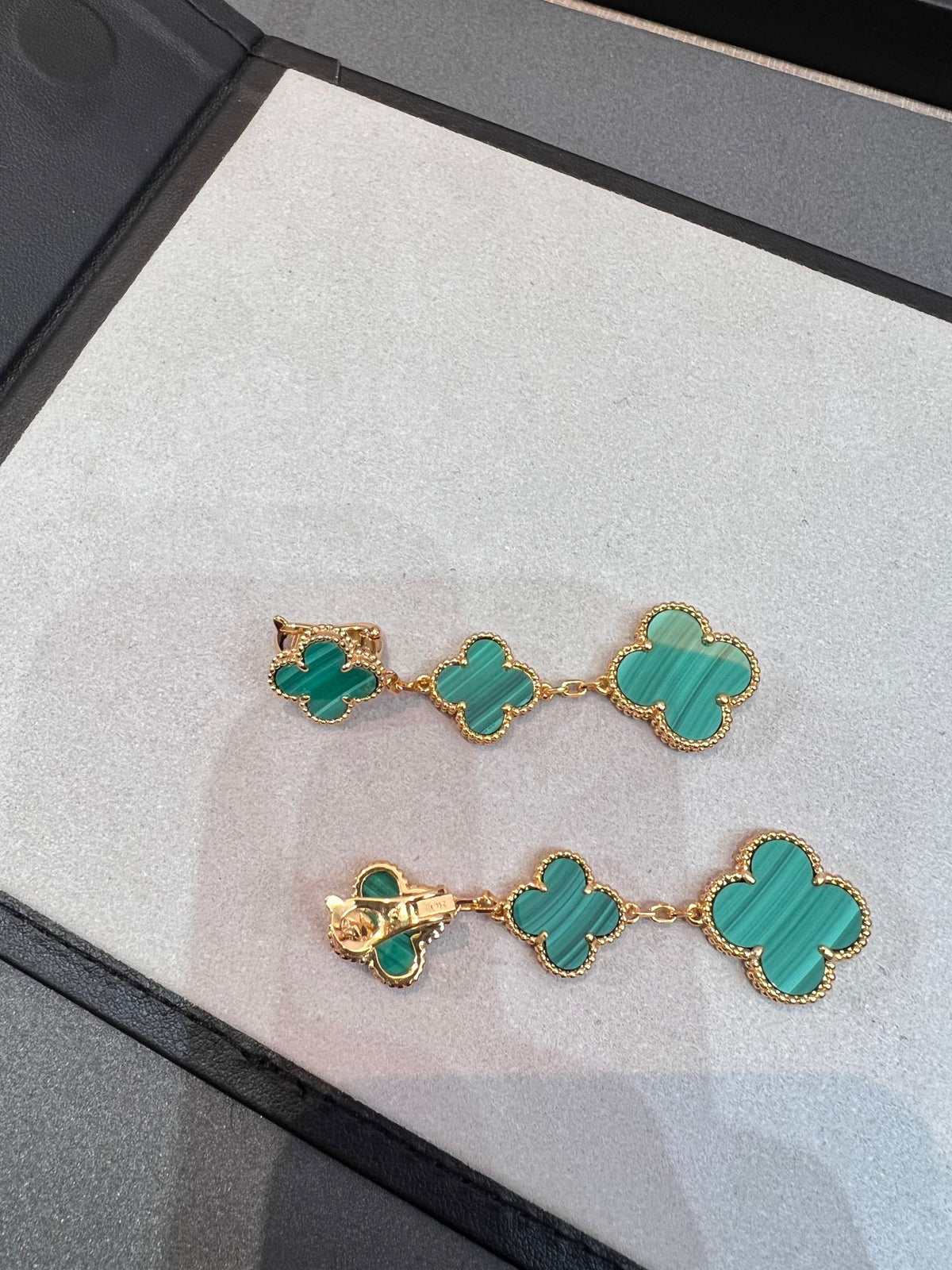 [Triumph Jewelry]CLOVER MALACHITE 3 MOTIFS GOLD