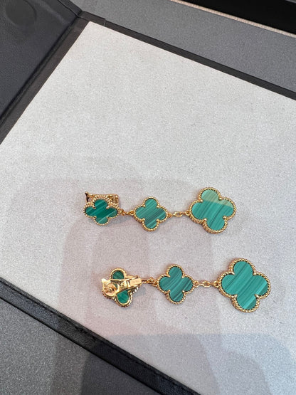 [Triumph Jewelry]CLOVER MALACHITE 3 MOTIFS GOLD