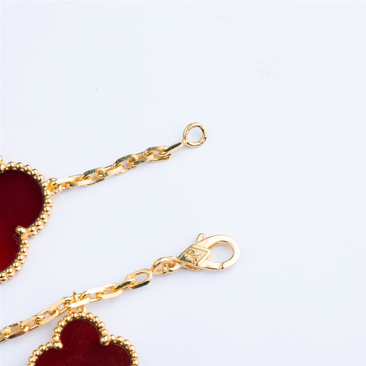 [Triumph Jewelry]CLOVER BRACELET 5 MOTIFS CARNELIAN TIGER EYE