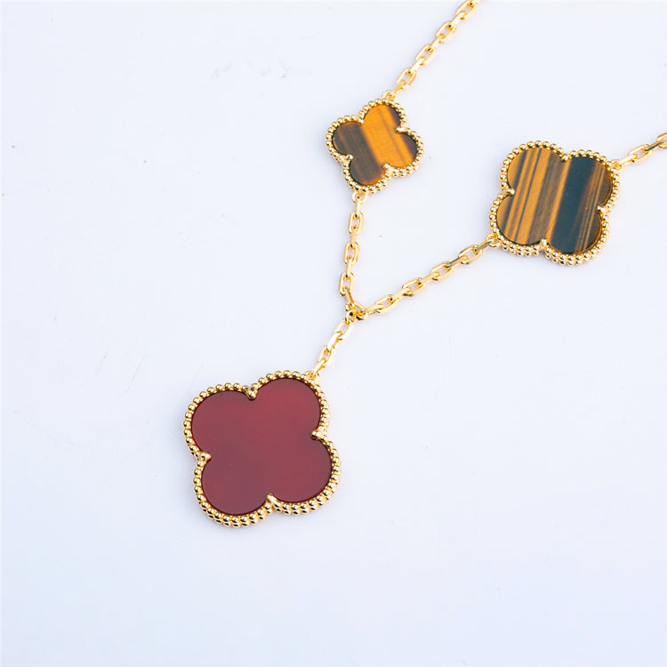 [Triumph Jewelry]CLOVER BRACELET 5 MOTIFS CARNELIAN TIGER EYE