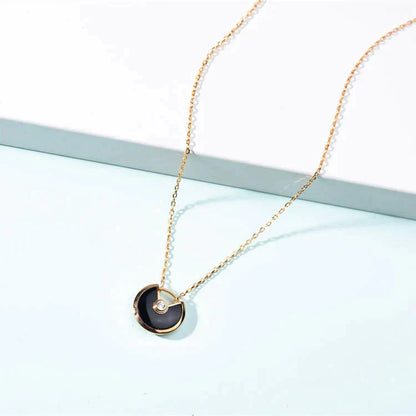 [Triumph Jewelry]AMULETTE GOLD CARNELIAN ONYX NECKLACE