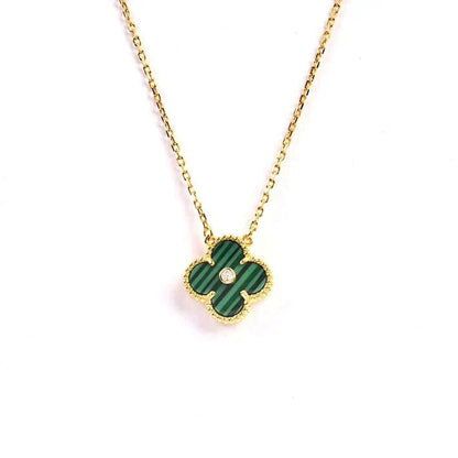[Triumph Jewelry]CLOVER 15MM DIAMOND TURQUOISE NECKLACE