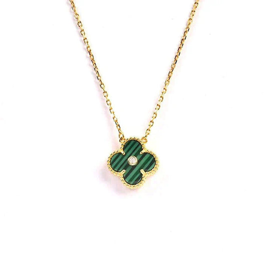 [Triumph Jewelry]CLOVER 15MM DIAMOND TURQUOISE NECKLACE