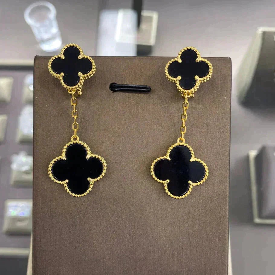 [Triumph Jewelry]CLOVER 2 MOTIFS  EARRINGS (MULTIPLE CHOICESC