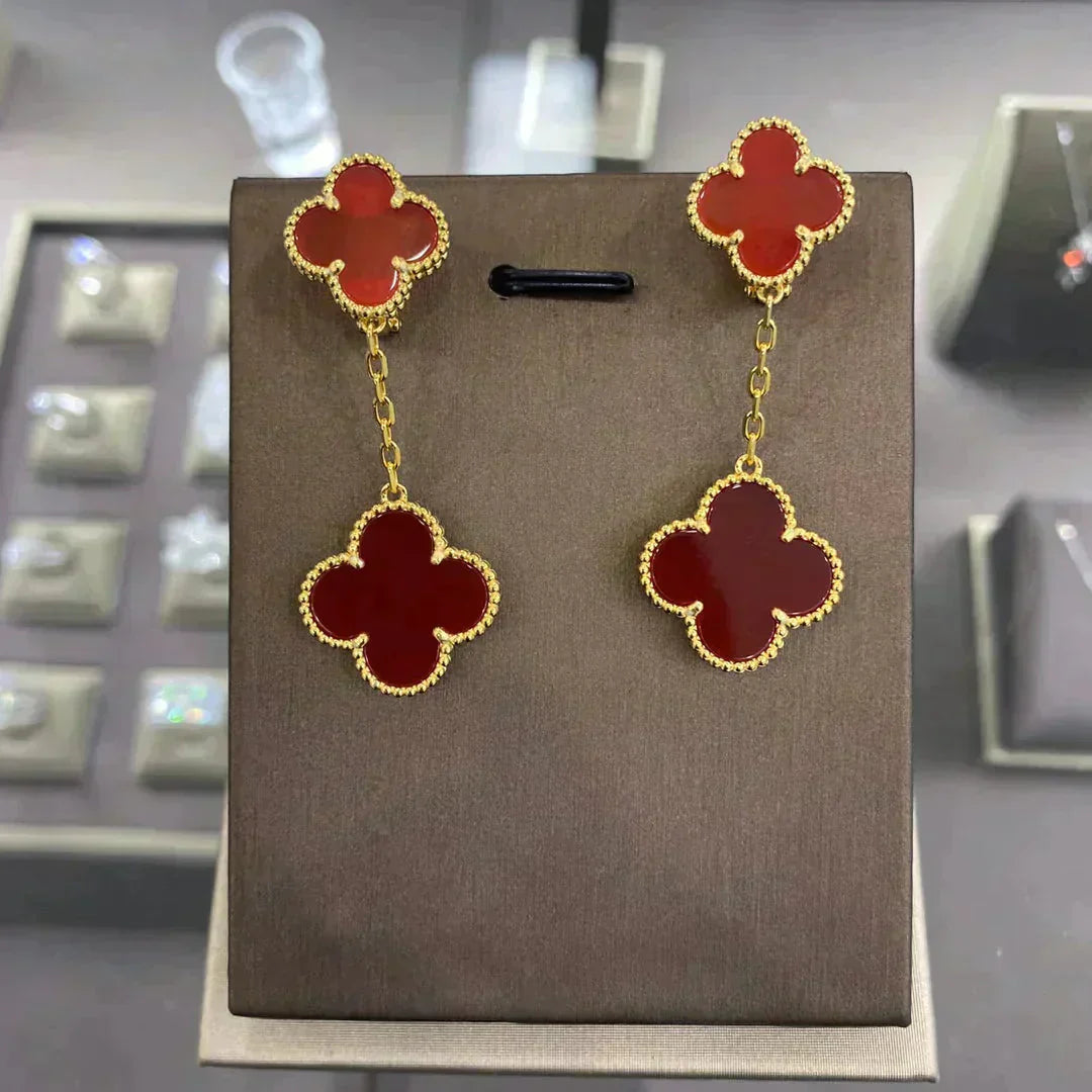 [Triumph Jewelry]CLOVER 2 MOTIFS  EARRINGS (MULTIPLE CHOICESC