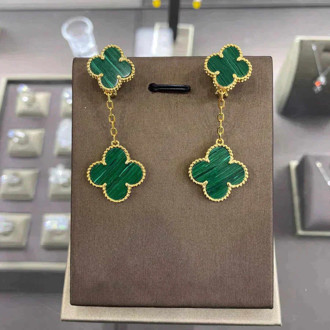 [Triumph Jewelry]CLOVER 2 MOTIFS  EARRINGS (MULTIPLE CHOICESC