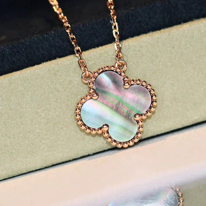 [Triumph Jewelry]CLOVER 15MM  GRAY MOTHER OF PEARL NECKLACE