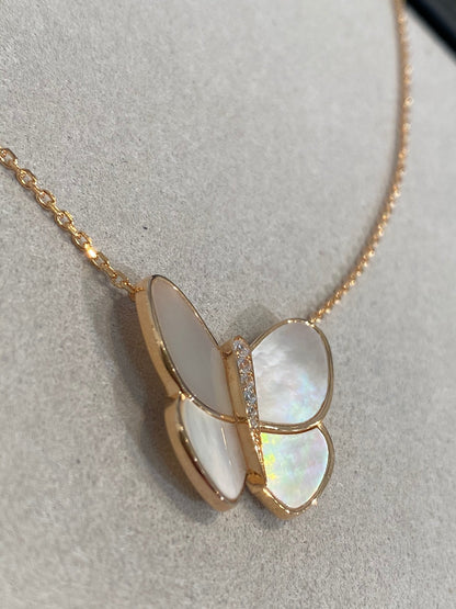 [Triumph Jewelry]BUTTERFLY GOLD MOP DIAMOND NECKLACE