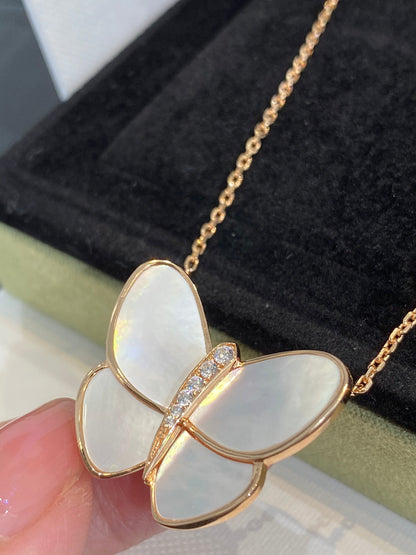 [Triumph Jewelry]BUTTERFLY GOLD MOP DIAMOND NECKLACE