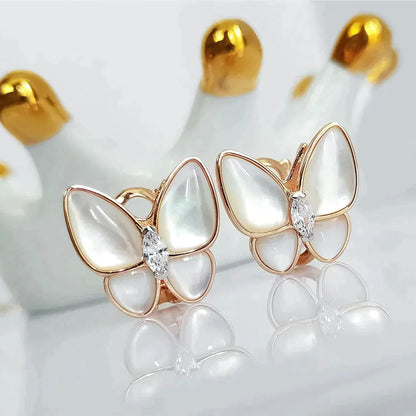 [Triumph Jewelry]BUTTERFLY MOP DIAMOND EARRINGS