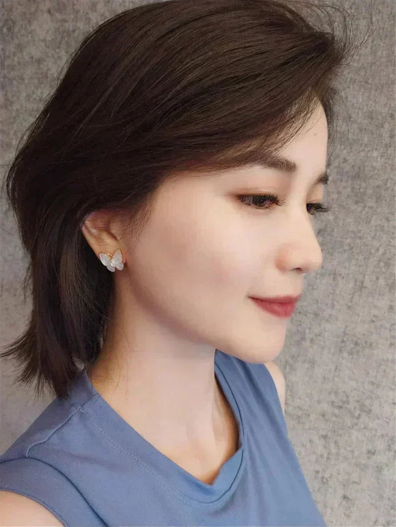 [Triumph Jewelry]BUTTERFLY MOP DIAMOND EARRINGS